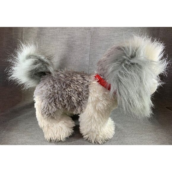 BAB Build a Bear Promise Pet Shih Tzu Puppy Plush Red Collar Gray White Dog - Picture 7 of 12
